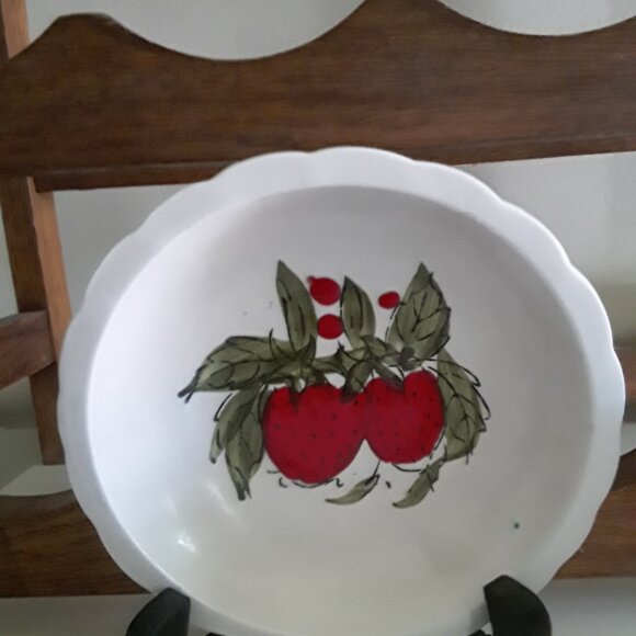 Vintage ENESCO Hand Painted Pitcher with Matching Saucer - Strawberry Motif - Picture 5 of 8